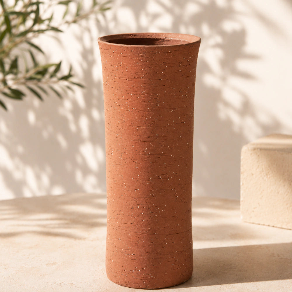 Vaso Decorativo de Cerâmica Tronco – Terracota