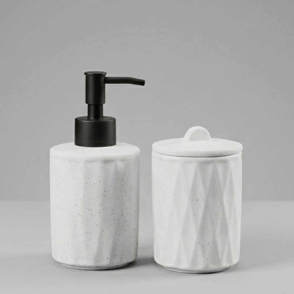 Jogo de Banheiro Porcelana Deli Diamond Branco