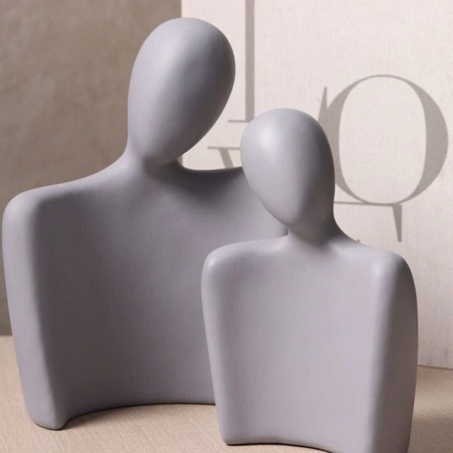 Escultura Decorativa em Cerâmica Casal · 2 Peças