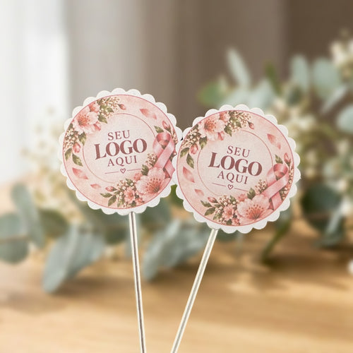 Tags personalizadas avulsas no palito com espaço para o logo da empresa